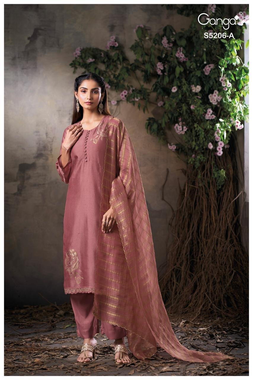 Ganga Fashion Anyasa Summer Collection Premium Pure Silk Kurta Set S5206-A