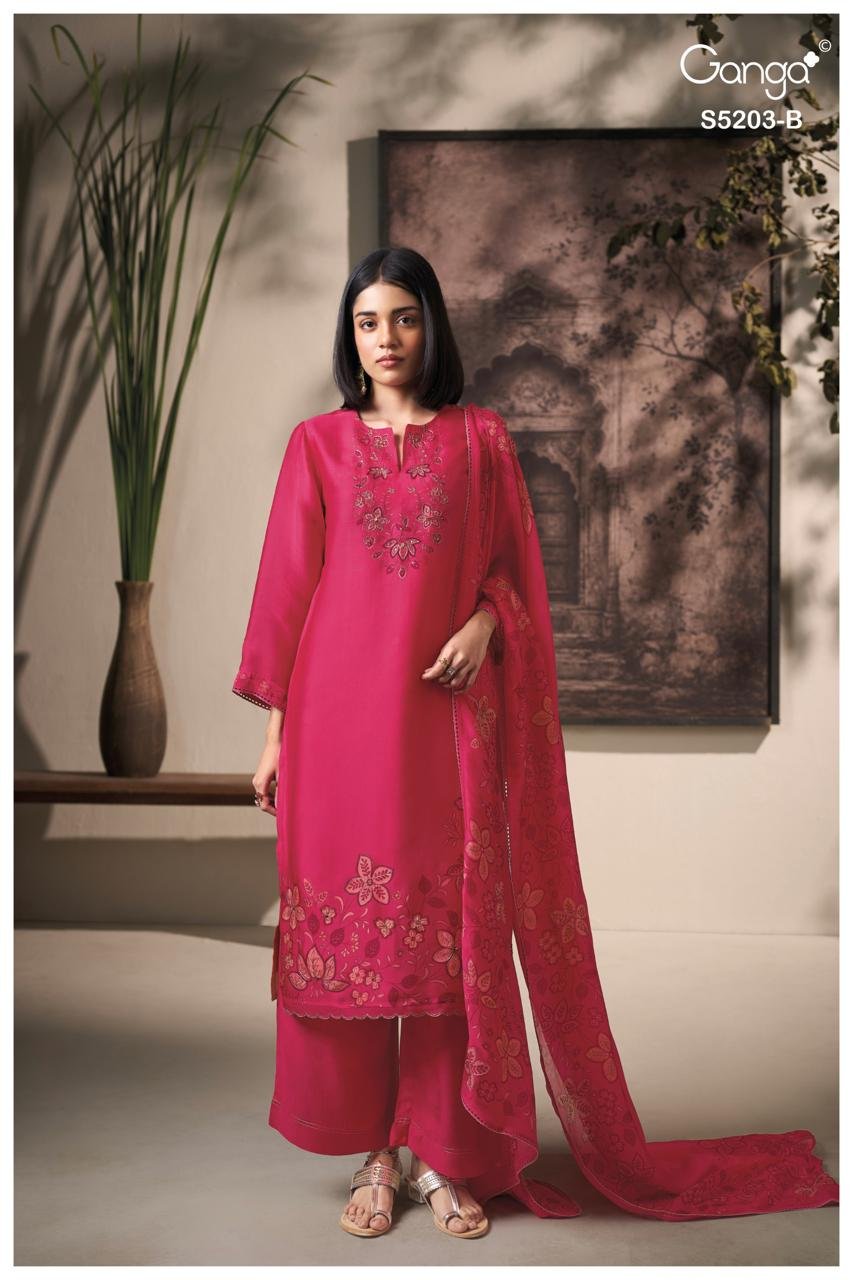 Ganga Fashion Rhieta S5546 Premium Pure Silk Suit S5546-B