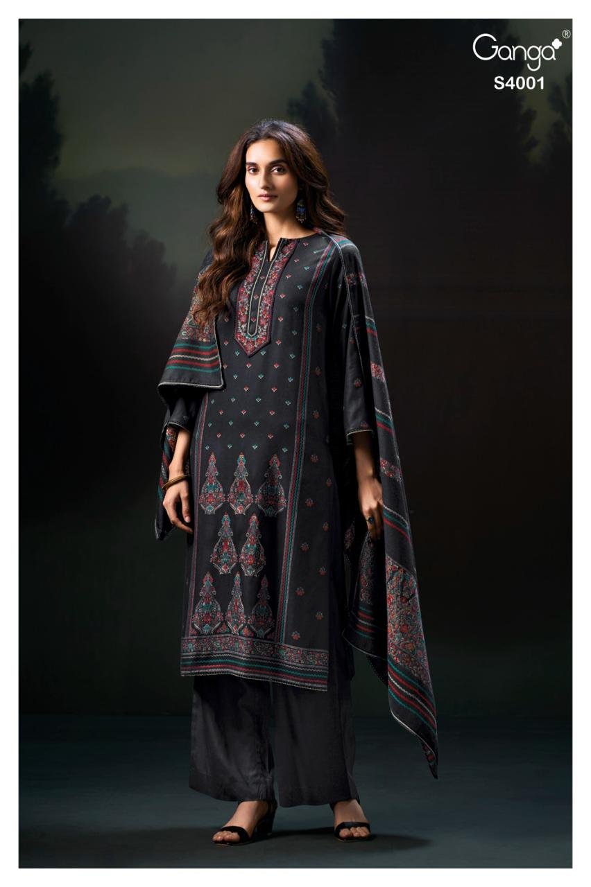 Ganga Fashion Hailea Premium Pure Pashmina Suit S4001