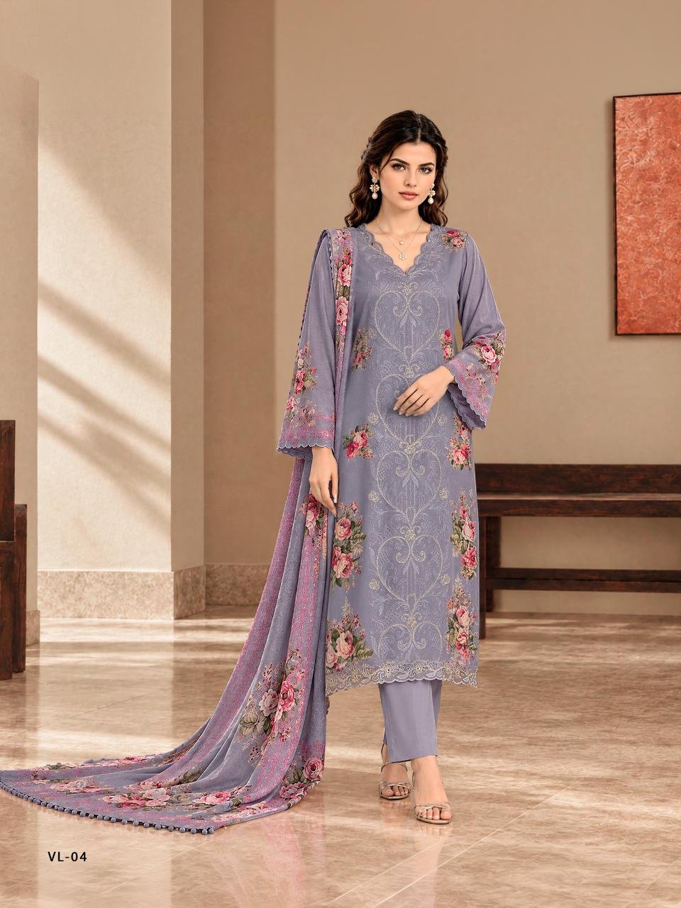 Varsha Fashion Valencia Winter Collection Viscose Pashmina Kurta Set VL-04