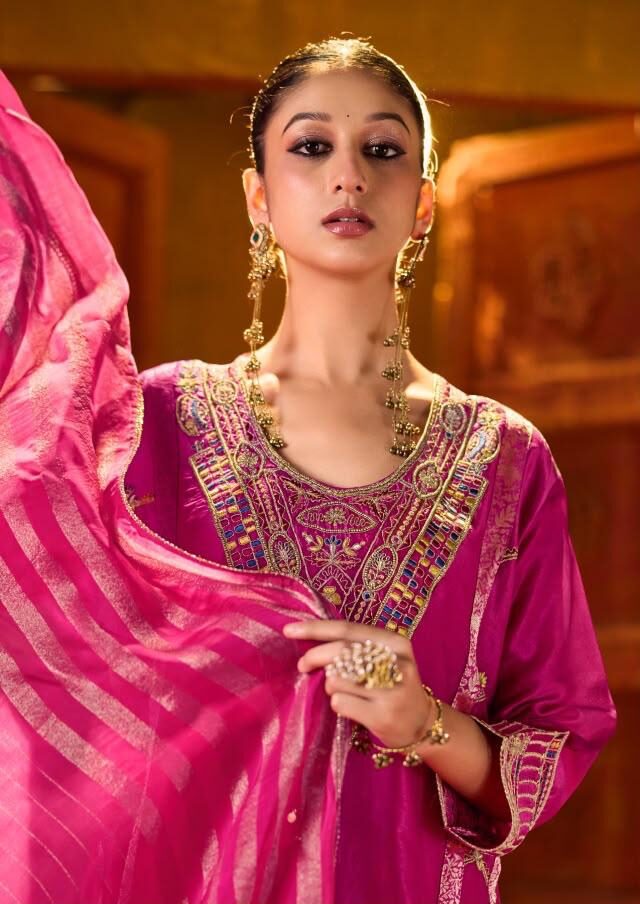 Jay Vijay Prints Sulochana Pure Bemberg Chiniya Silk Suit 1261