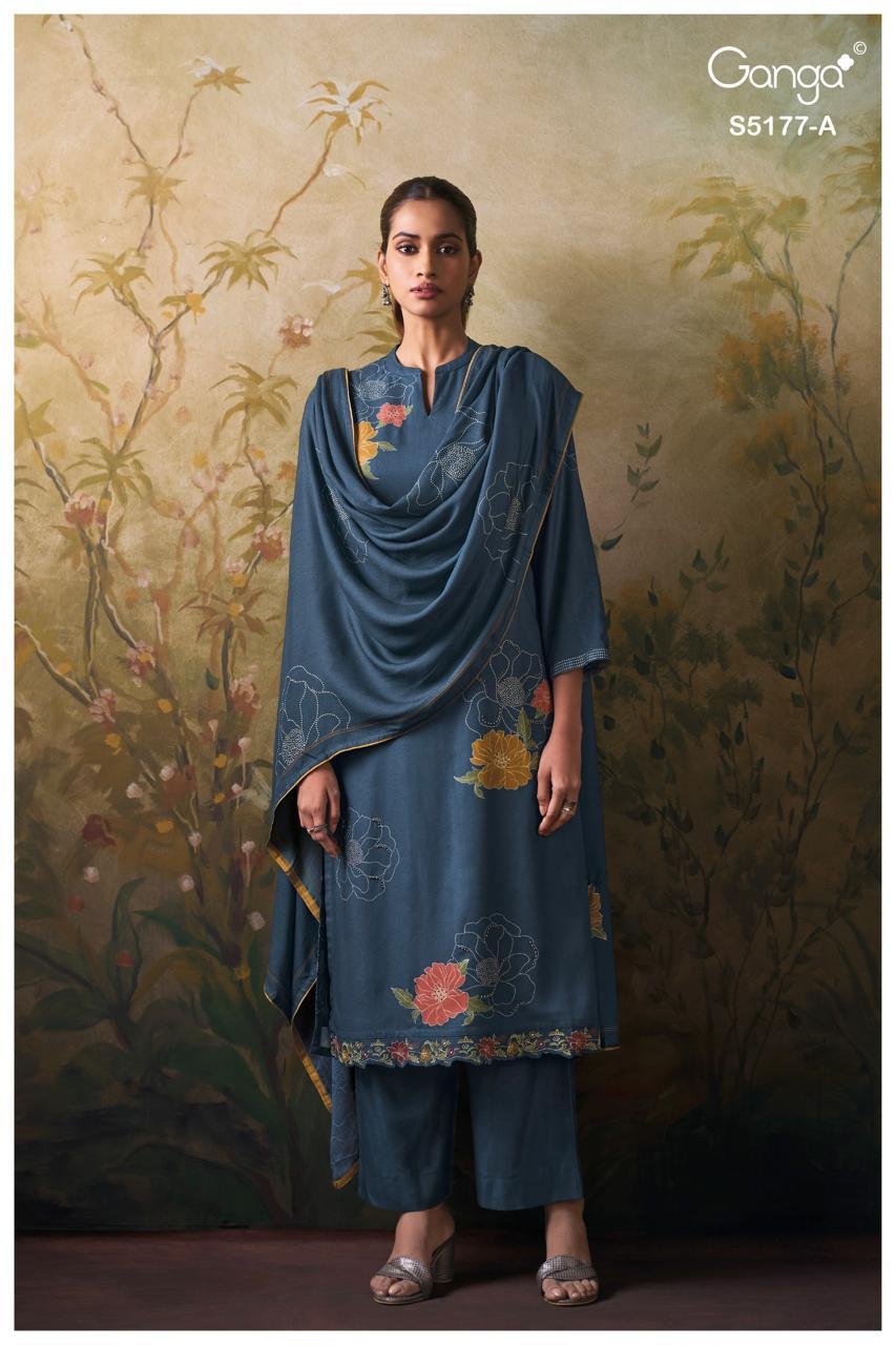 Ganga Fashion Erem Premium Pure Wool Pashmina Kurta S5177-A