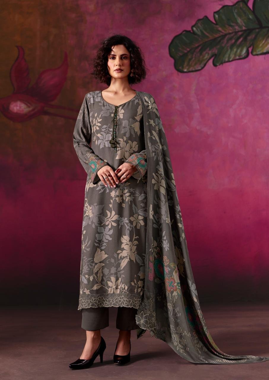 Sanna Fashion Olive Winter Collection Pure Viscose Pashmina Kurta OLIVEWINTE-A
