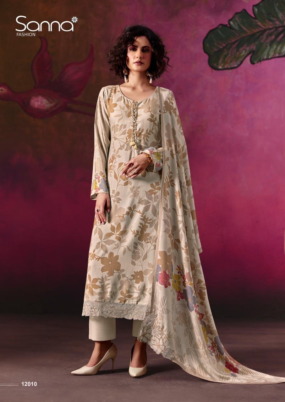 Sanna Fashion Olive Winter Collection Pure Viscose Pashmina Kurta 12010