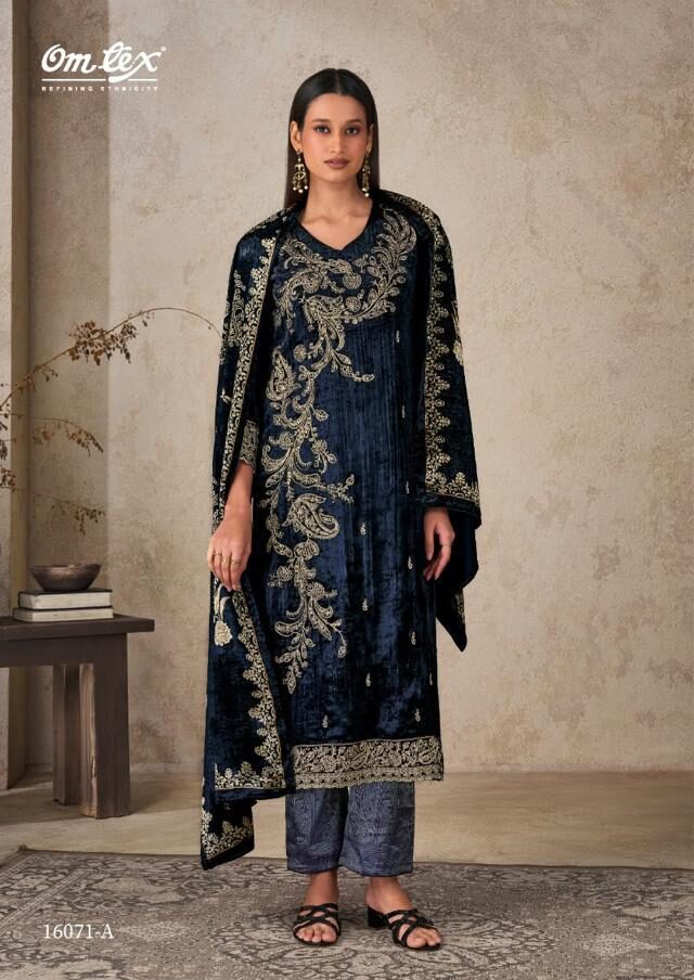 Omtex Ritha Crush 43 Pure Viscose Velvet Crush Suit 16071-A