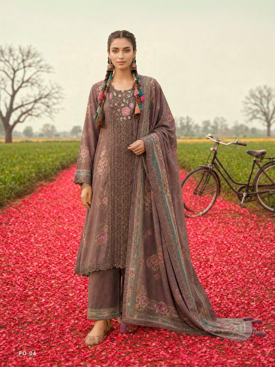 Varsha Fashion Petal Poetry Pashmina Suit PO-04