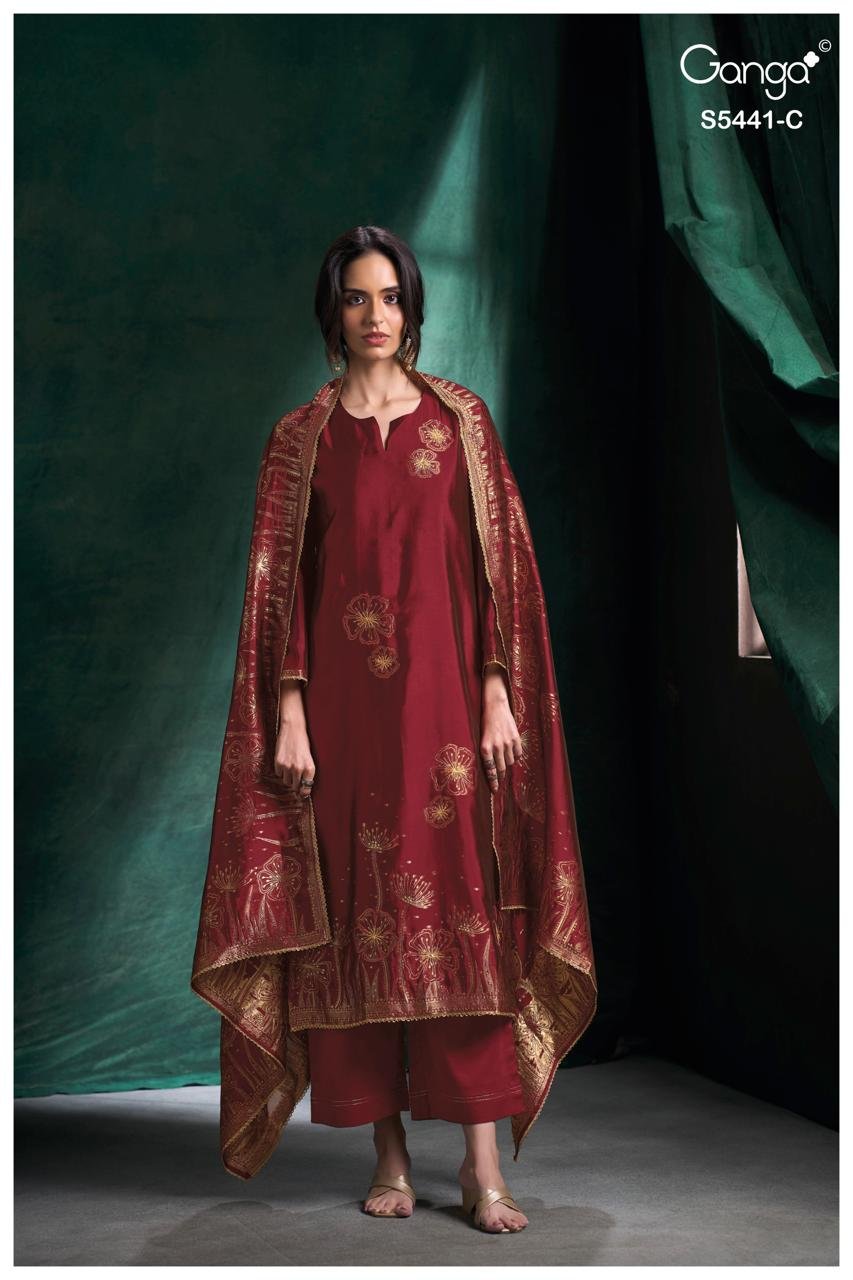 Ganga Fashion Rhona S5441 Premium Pure Viscose Silk Kurta Set S5441-C