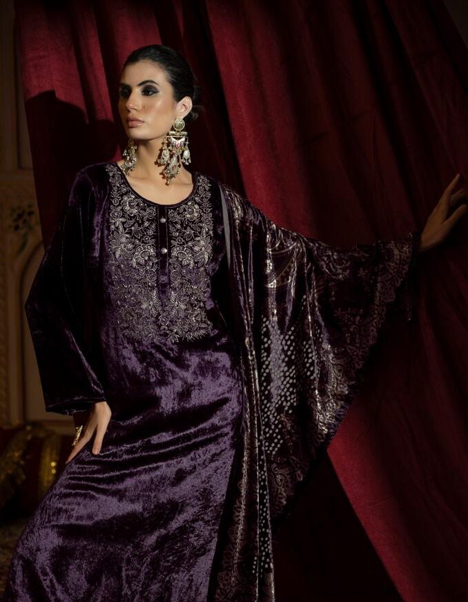 Ibiza Lifestyle Rang-E-Rooh Pure Viscose Velvet Suit 27093
