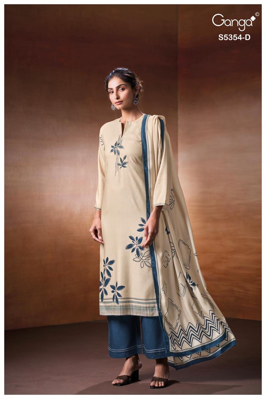 Ganga Fashion Lairika Premium Pure Wool Pashmina Kurta S5354-D