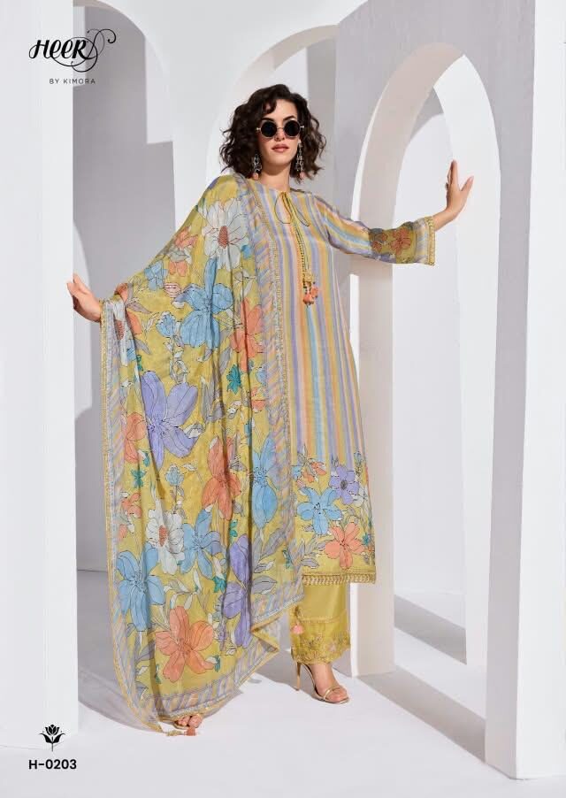 Kimora Fashion Heer Lover Pure Pashmina Suit H-0203 - Image 3