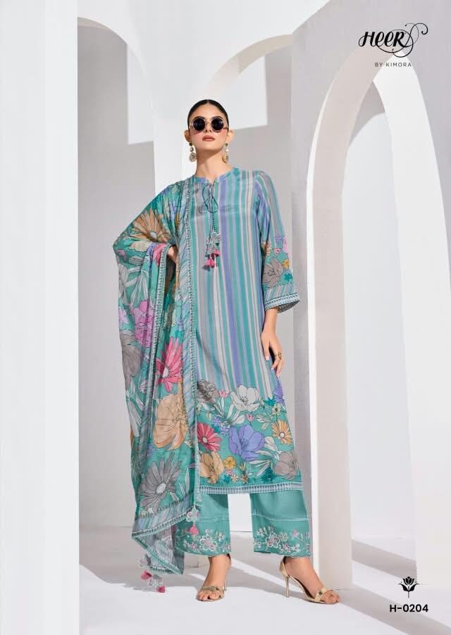 Kimora Fashion Heer Lover Pure Pashmina Suit H-0204 - Image 3