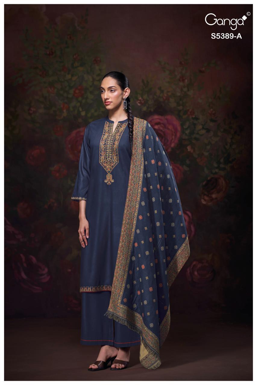 Ganga Fashion Inezha Premium Pure Pashmina Kurta Set S5389-A
