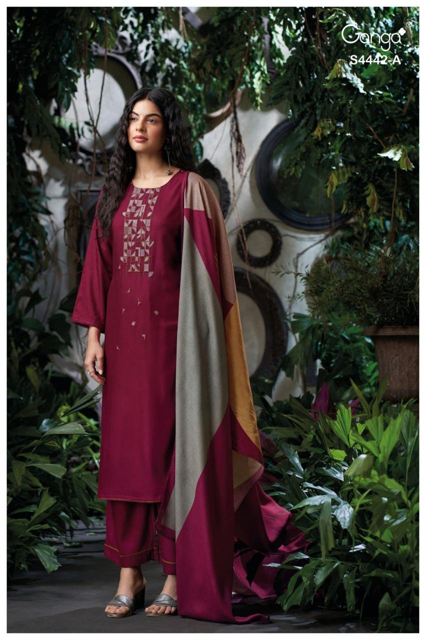 Ganga Fashion Revia S4442 Premium Pure Cotton Satin Kurta Set S4442-A