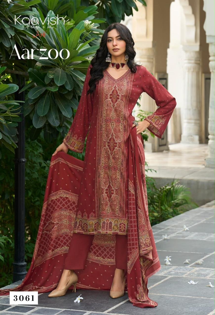 Kaavish Trends Aarzoo Pure Viscose Pashmina Digital Print Suit 3061