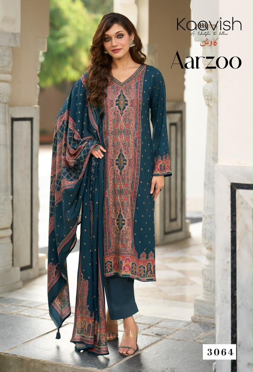 Kaavish Trends Aarzoo Pure Viscose Pashmina Digital Print Suit 3064
