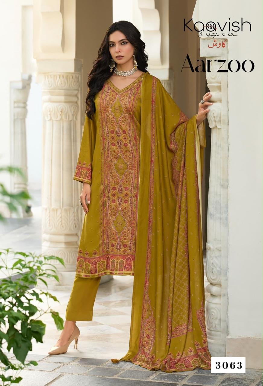 Kaavish Trends Aarzoo Pure Viscose Pashmina Digital Print Suit 3063