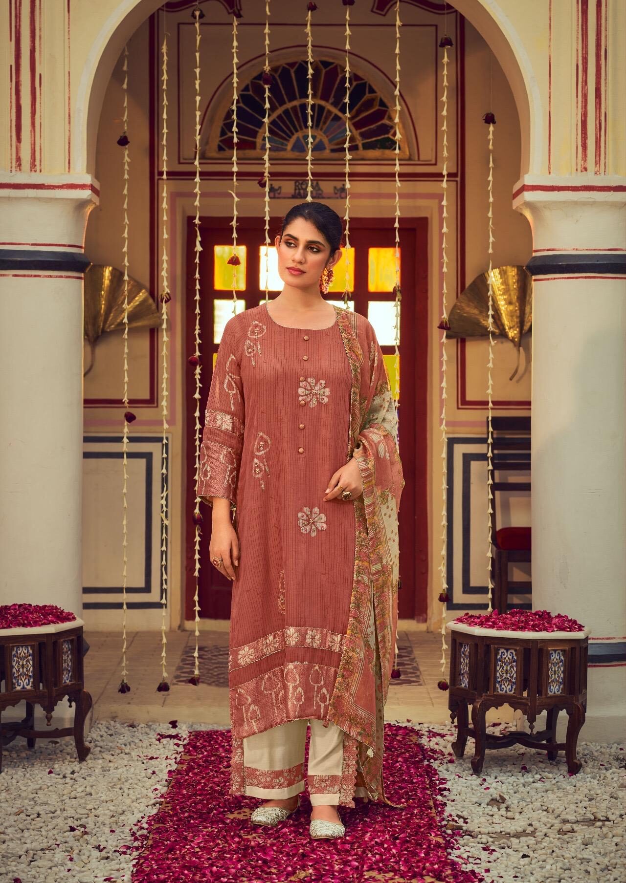Jay Vijay Prints Roshandaan Mal Chanderi Tissue Suit 11311