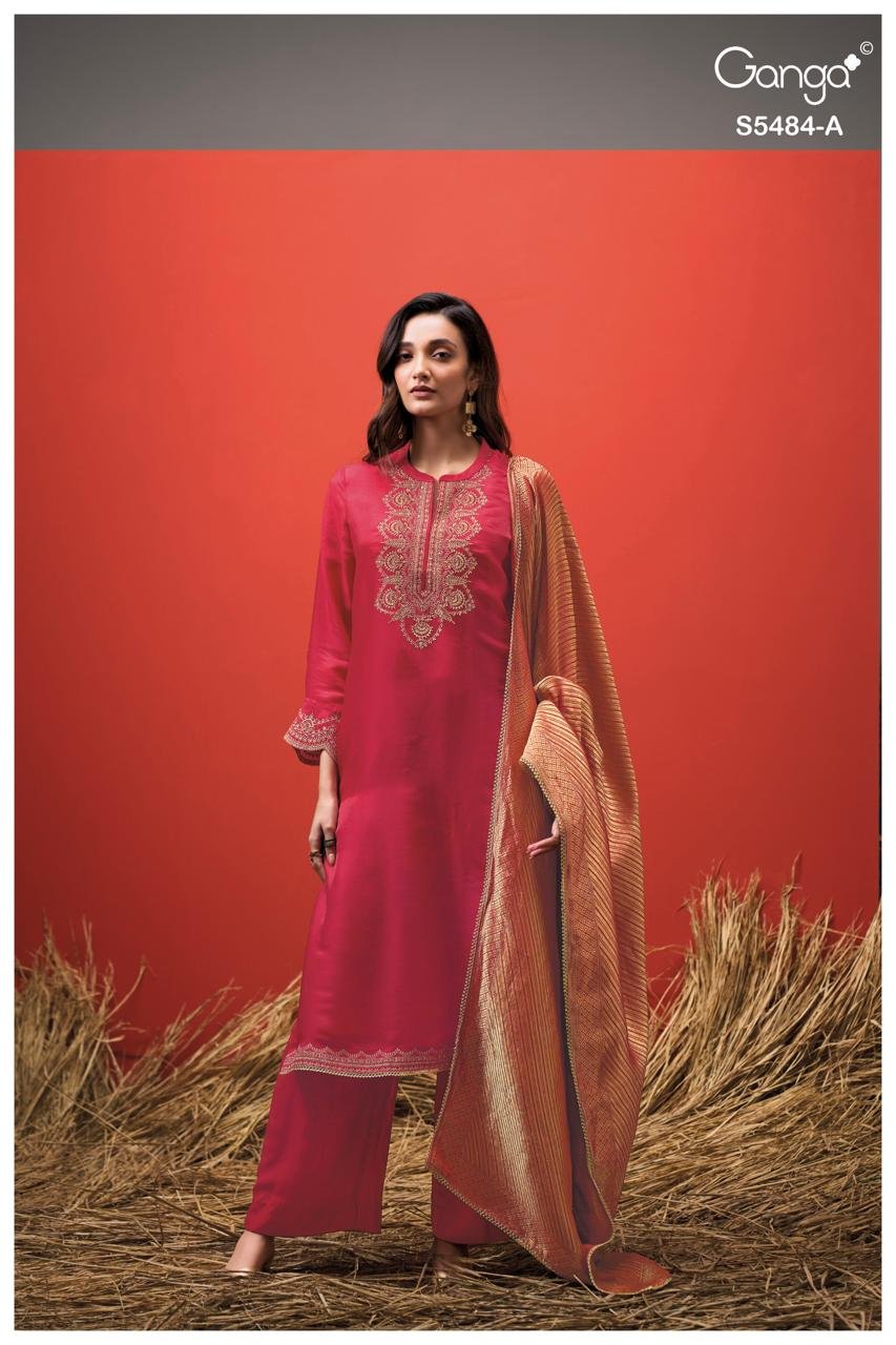 Ganga Fashion Rehika Premium Pure Silk Kurta Set S5484-A