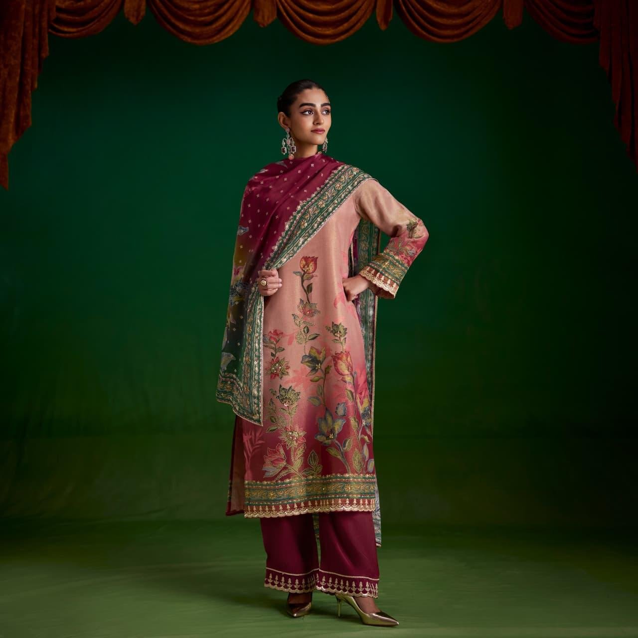 Kimora Fashion Sohni Sufi Pure Zari Silk Kurta Set S-029