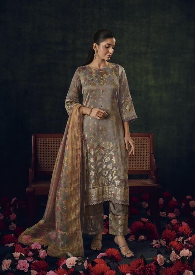 Jay Vijay Prints Kalika Pure Tissue Digital Print Suit 11561