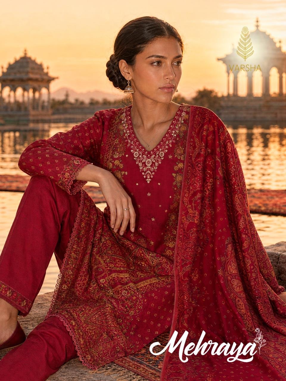 Varshaa Fashion Mehraya Viscose Muslin Suit MH-04 - Image 3