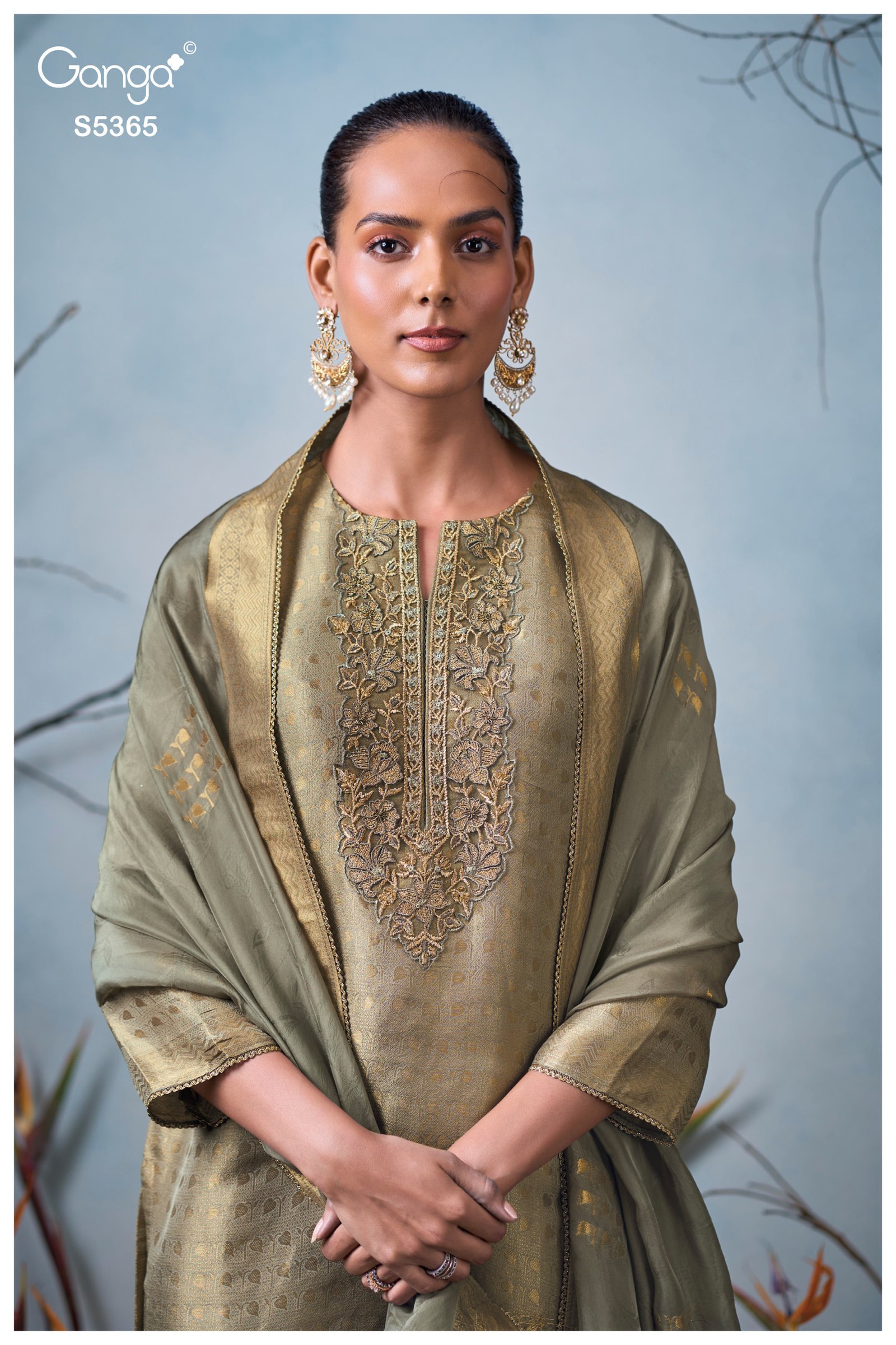 Ganga Fashion Rivisa Premium Tanchui Silk Jacquard Kurta Set S5365 - Image 2