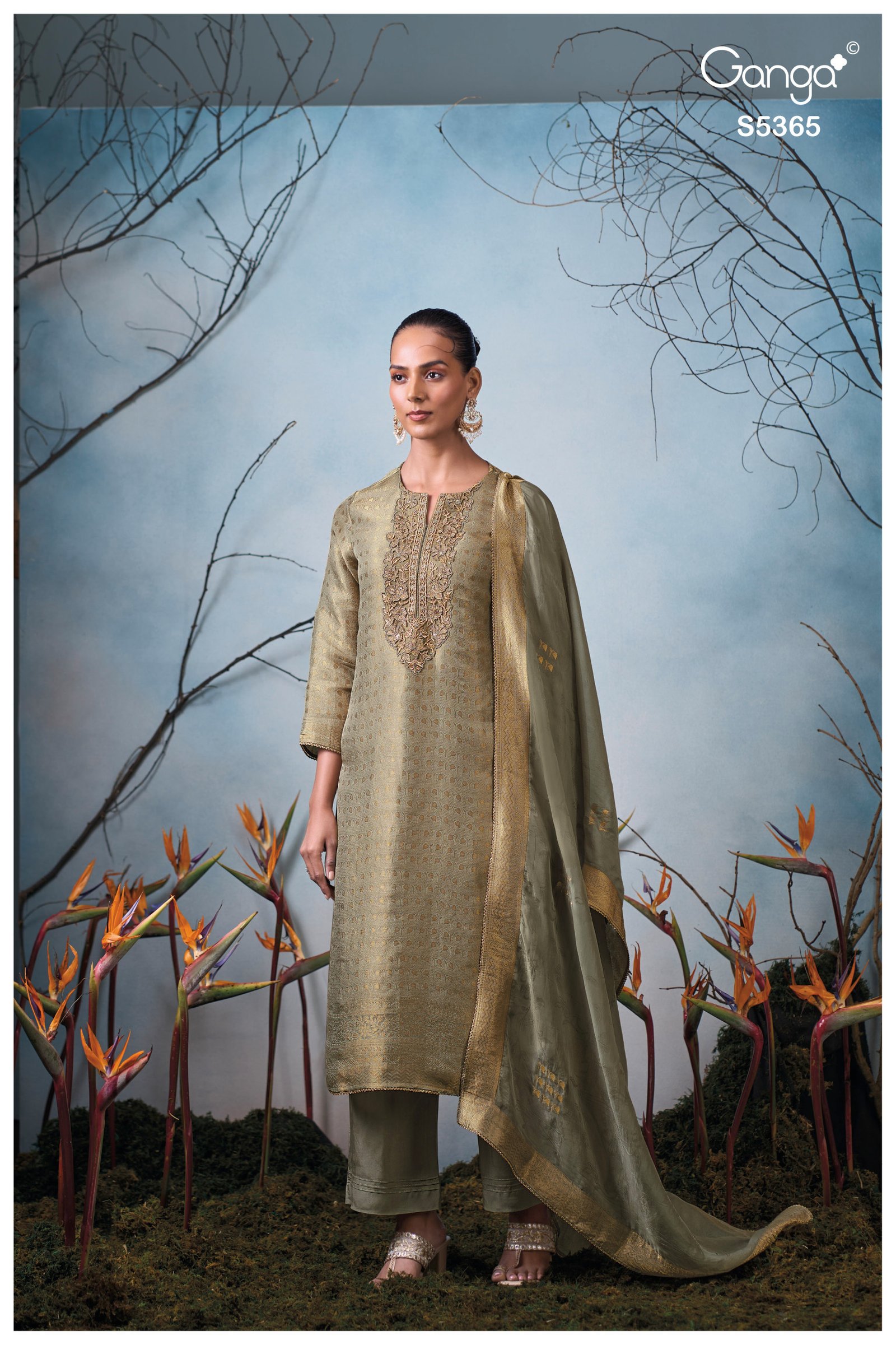 Ganga Fashion Rivisa Premium Tanchui Silk Jacquard Kurta Set S5365