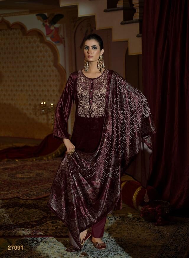 Ibiza Lifestyle Rang-E-Rooh Pure Viscose Velvet Suit 27091