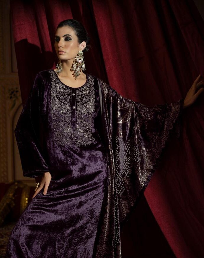Ibiza Lifestyle Rang-E-Rooh Pure Viscose Velvet Suit 27093
